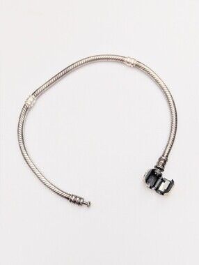 Authentic Pandora 7.5"  Sterling Silver Snake Chain Bracelet with Barrel Clasp